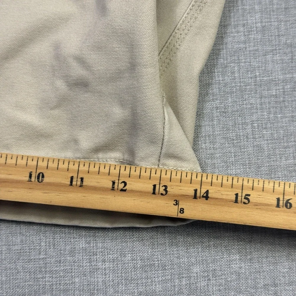 L.L. Bean Katahdin Iron Works Canvas Shorts Mens 42 Beige Cotton Relaxed Fit